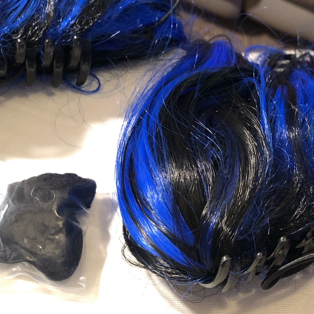 Black to Blue Synthetic Wig - Picture 3 of 16